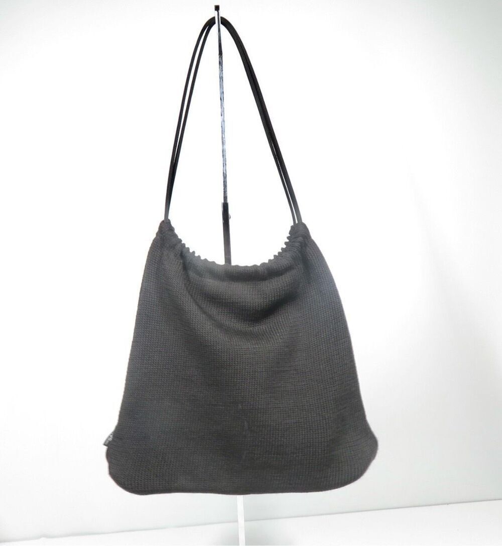 The Sak Elliott Lucca Large Black Crochet Shoulder Evening Bag Purse Vintage
